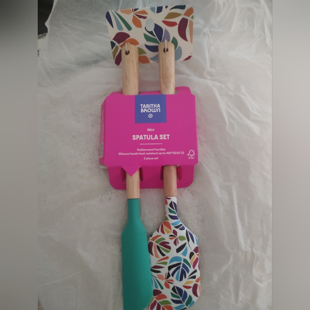 Spatula Set Green/Leaf Pattern Mini Tabitha Brown For Target